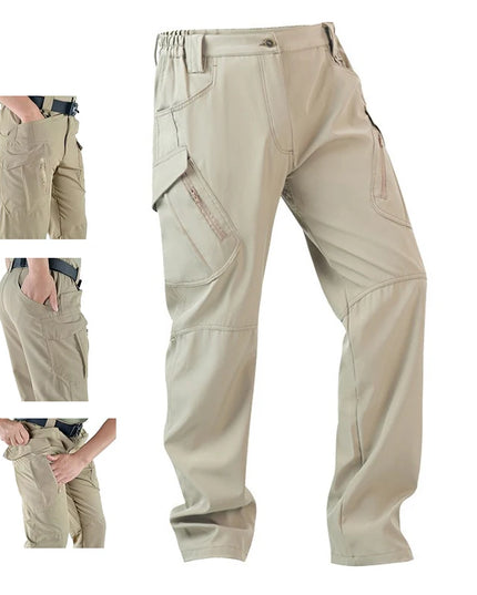 Men's Slim Fit Casual Pants with Multiple Pockets and Micro Elasticity