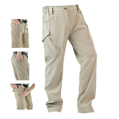 Men's Slim Fit Casual Pants with Multiple Pockets and Micro Elasticity