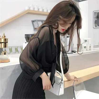 Women’s Casual Loose Tied Waist Half-Sleeve Blouse