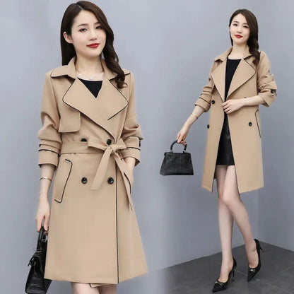 Women's Lace Trench Coat - Stylish Windbreaker Outerwear for Women