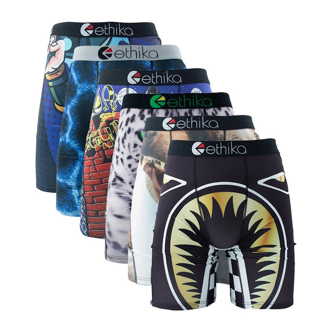 ETHIKA Men's 6-Pack Breathable Boxer Briefs