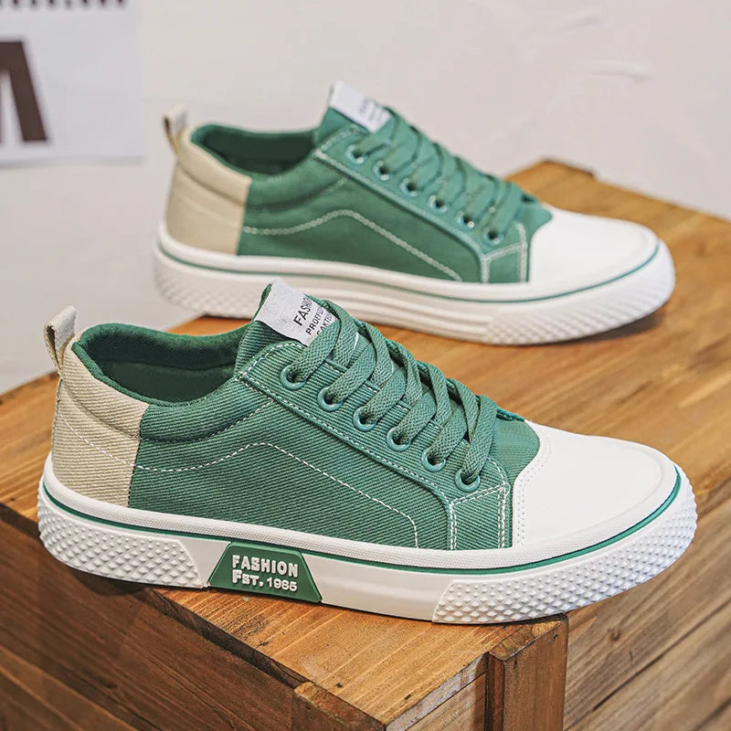 Men's Breathable Canvas Casual Sneakers with Non-Slip Sole