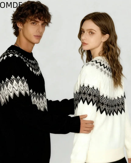 ZAZOMDE Striped Knit Pullover Sweater for Women and Men