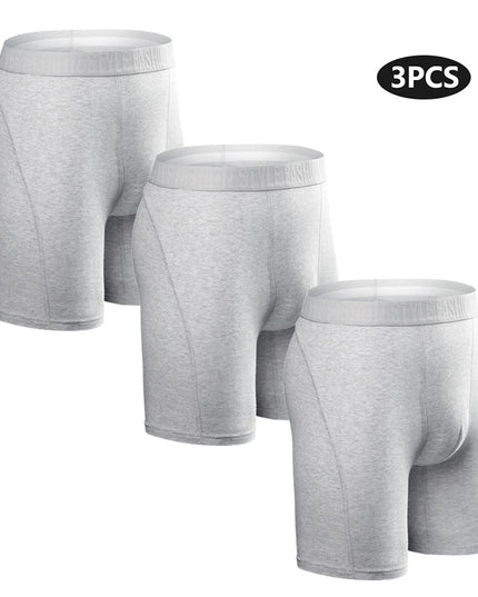 3-Pack Men’s Cotton Boxer Shorts – Long Fit