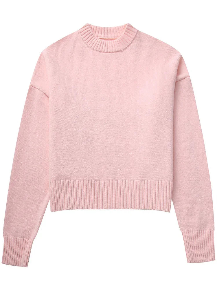 Women's Loose Fit Long Sleeve Knit Sweater