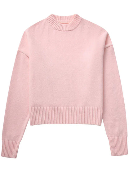 Women's Loose Fit Long Sleeve Knit Sweater