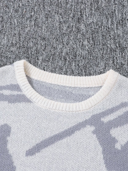 Men's Graffiti Jacquard Pattern Knit Sweater