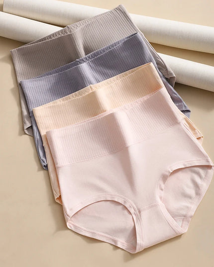 4-Pack Plus Size High Waist Cotton Panties for Women - Soft, Breathable, Slimming  Briefs