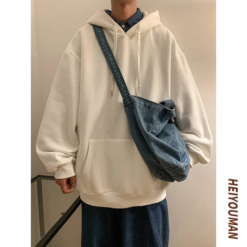 Men's Oversized Hoodie - Loose Fit Hooded Sweatshirt for Men