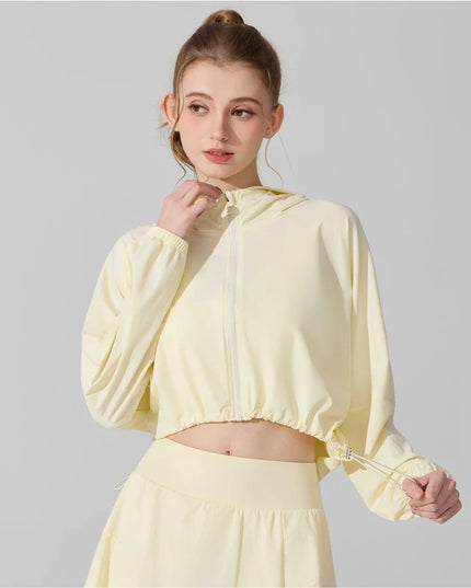 Women's Activewear Cropped Jacket - Breathable & Quick-Drying