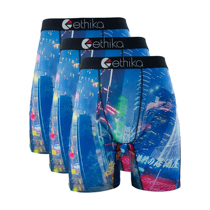 ETHIKA Men's 3-Pack Breathable Mesh Crotch Boxer Briefs