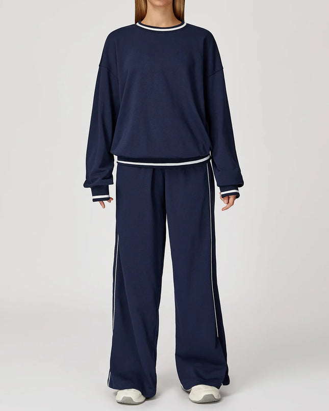Women's Two-Piece Sweater and Sweatpants/Shorts Set