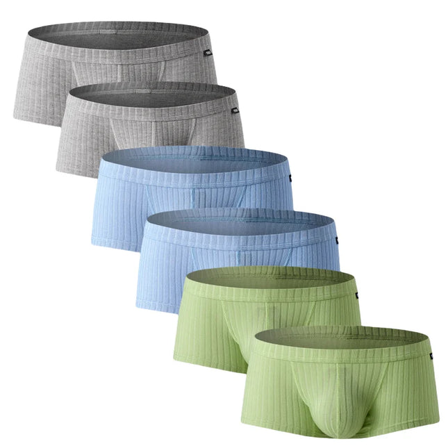 6-Pack Men's Low Rise Boxer Briefs – Breathable & Comfortable Men's Underwear Pack