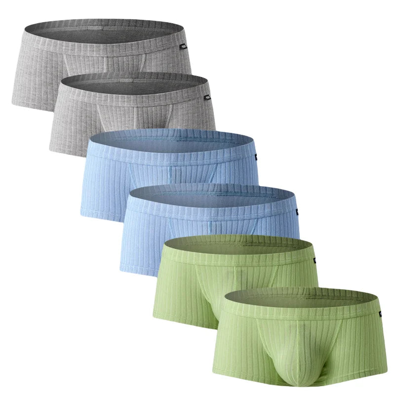 6-Pack Men's Low Rise Boxer Briefs – Breathable & Comfortable Men's Underwear Pack