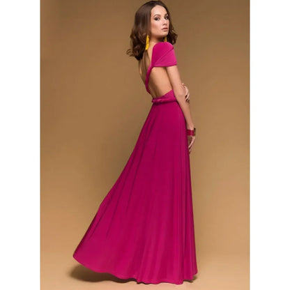 Convertible Red Bandage Dress for Women - Multiway Long Wrap Style