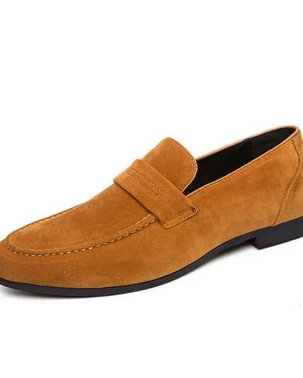 Faux Suede Men’s Casual Shoes – Breathable, Comfortable Slip-On