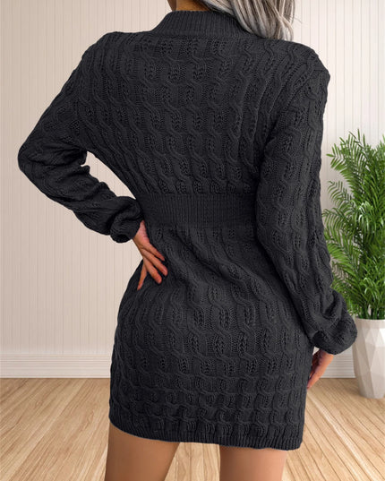 Women's Long Sleeve Knit Sweater Dress – Bodycon Crewneck Pullover