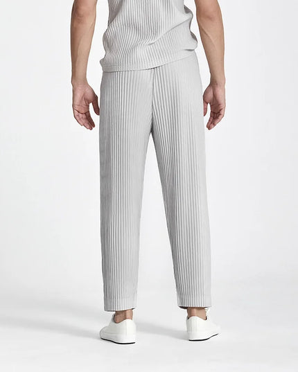 Men's Casual Straight Fit Pleated Pants