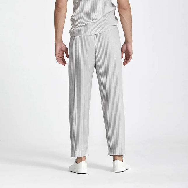 Men's Casual Straight Fit Pleated Pants