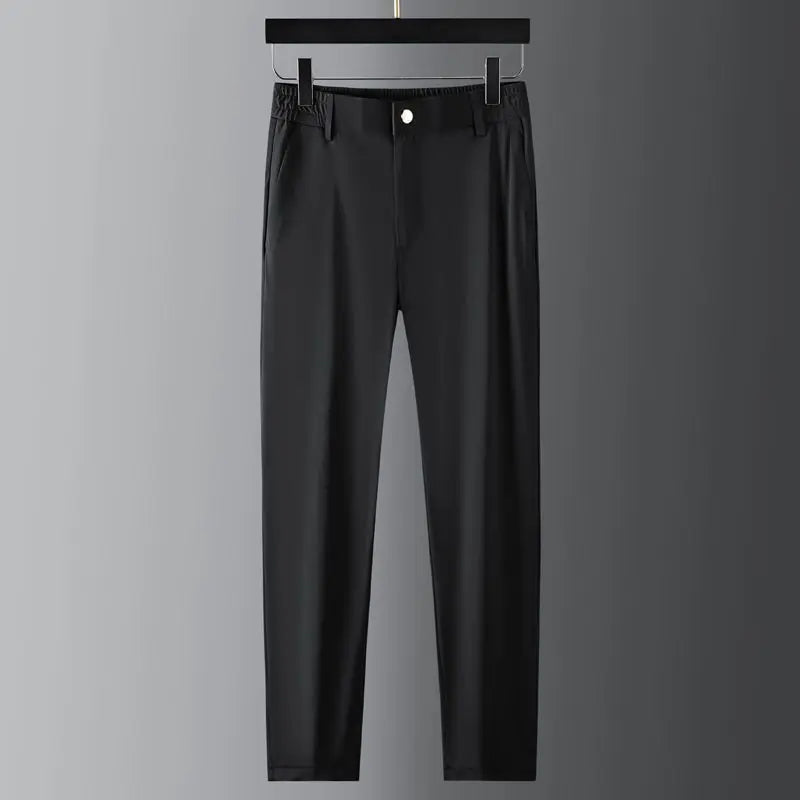 Ice Silk Men's 2-Piece Button-Up T-Shirt & Pants Set – Breathable, Stylish Summer Casual Outfit