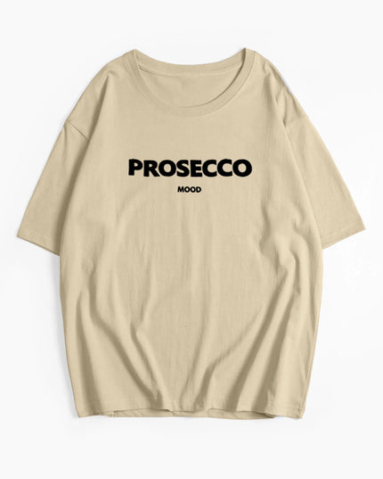Cotton "Prosecco Mood" Print T-Shirt for Women - Casual Loose Fit Tee by Hirsionsan
