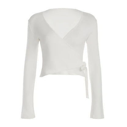 Women's 2-Piece Loose Pants and Flare Sleeve Crop Top Set