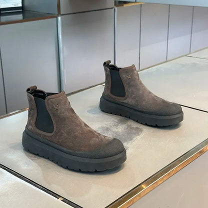 Men's Vintage Faux Suede High-Top Boots