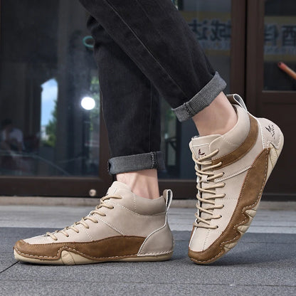 Premium Breathable Faux Leather High Top Sneakers for Men