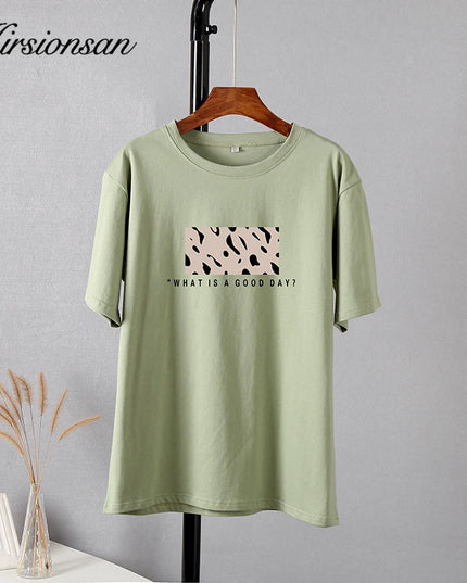 Women’s Oversized Cotton Leopard Print T-Shirt - Hirsionsan Fashion Top
