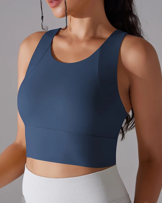 Nylon Women's Sports Bra - Stretchy Elastic Fitness Top - Various Colors