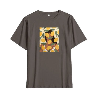 Lemon Print Graphic T-Shirt for Women – Summer Cotton Tee by Hirsionsan