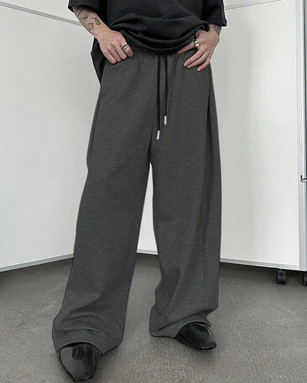 Unisex Wide Leg Sweatpants with Elastic Waist and Drawstring