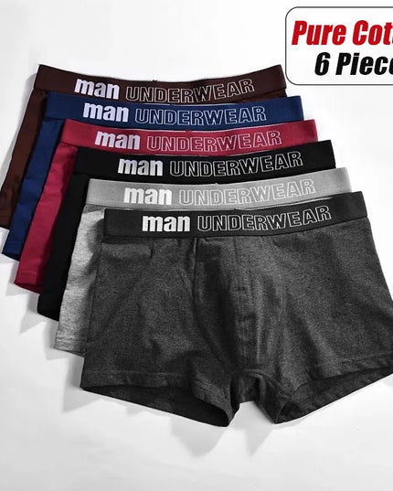 6Pieces  Men's Underwear   Boxer Shorts   Cotton Breathable Men's Underwear M-3XL