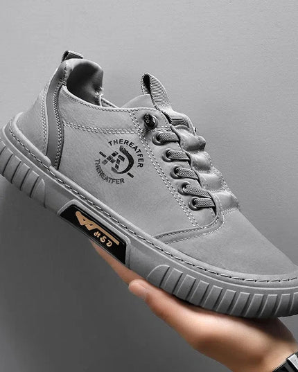 Men's Casual Canvas Lace-Up Sneakers – Comfortable Flat Sneakers for Everyday Wear