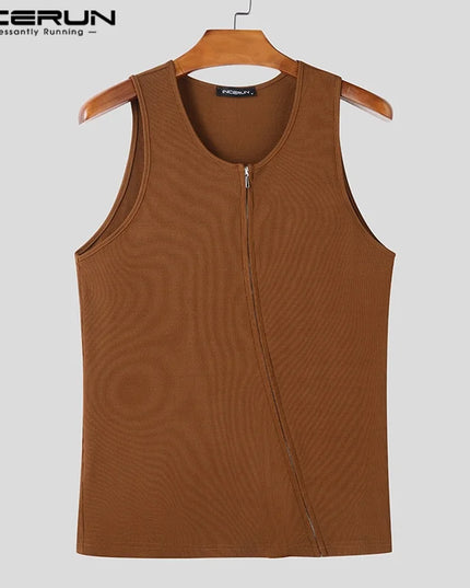 Incerun Men's Sleeveless Zipper Vest