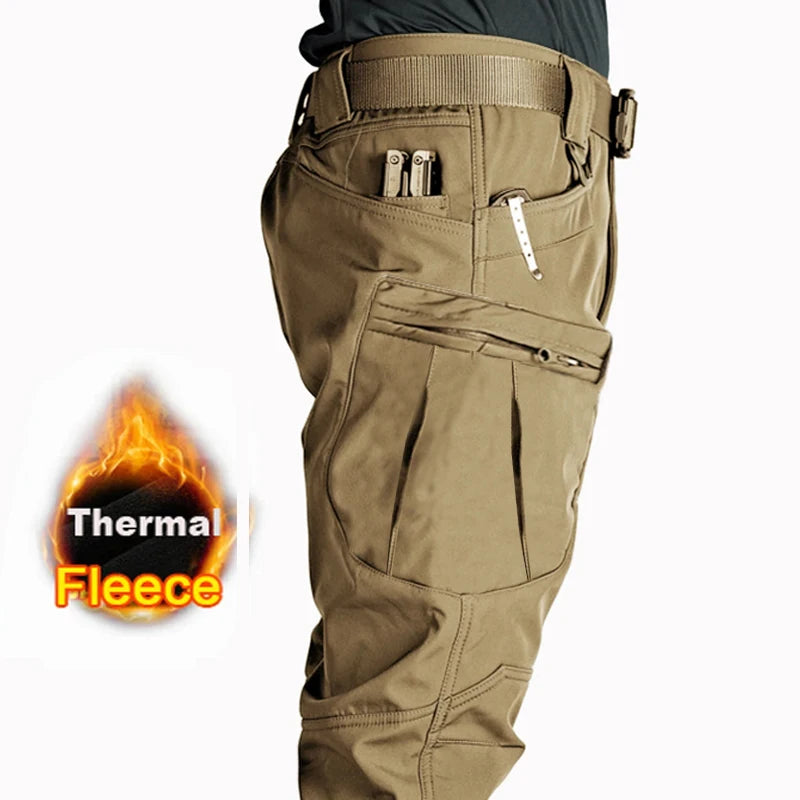 Men’s Waterproof Fleece Cargo Pants – Tactical Hiking Combat Trousers for Men