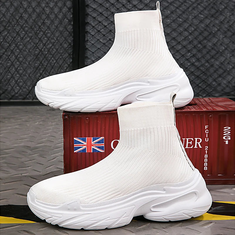 Breathable Mesh High-Top Sneakers for Men & Women