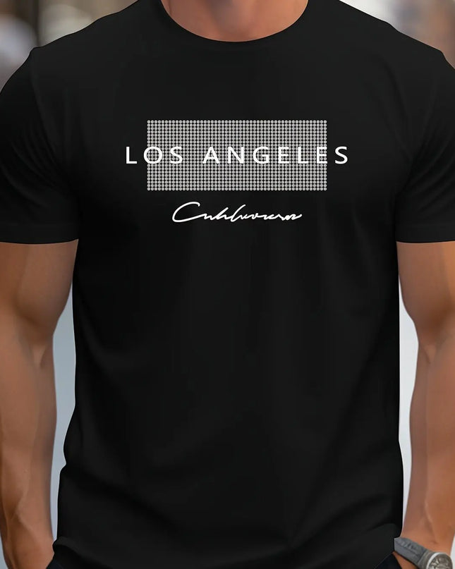 Men's Slim Fit Los Angeles Graphic Printed T-Shirt