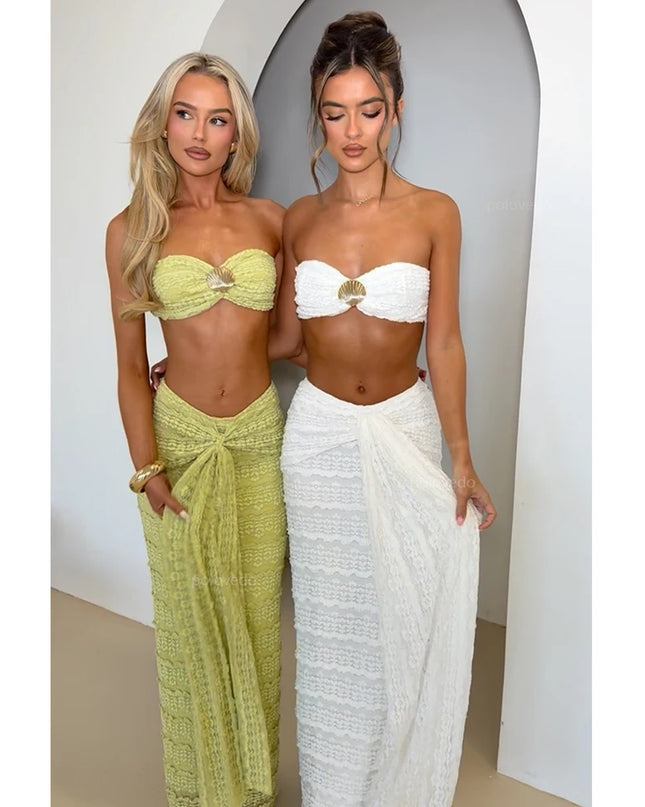 2-Piece Bikini and Long Dress Cover-Up Set