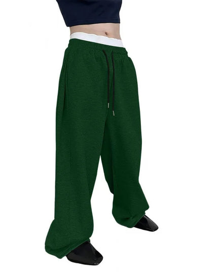 Men's Loose Fit Wide Leg Sweatpants with Drawstring Waist and Pockets