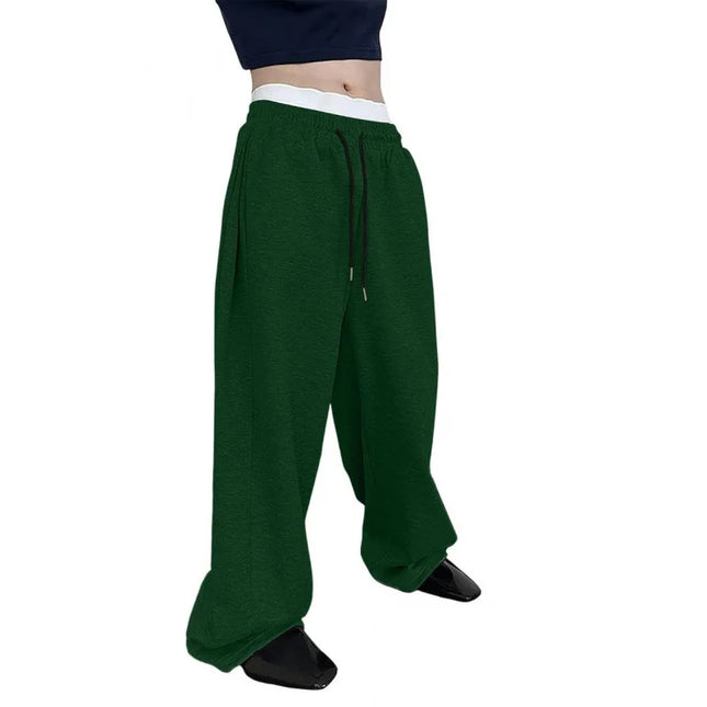 Men's Loose Fit Wide Leg Sweatpants with Drawstring Waist and Pockets