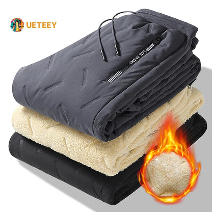 Men's Thick Plush Fleece Thermal Joggers - Faux Wool Sweatpants