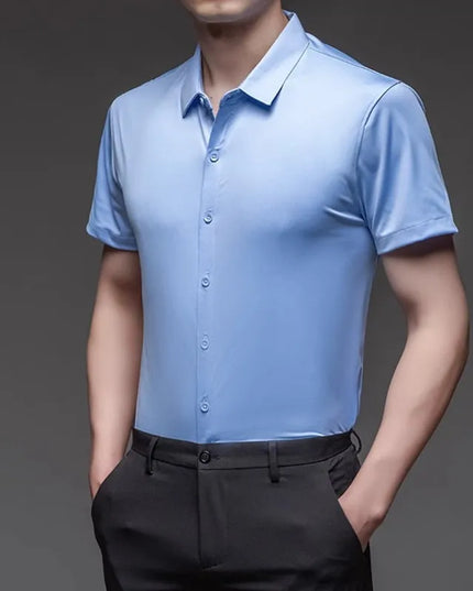 High-Stretch Men's Short Sleeve Casual Shirt