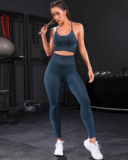 Women's Seamless Bra and Leggings Set – 2-Piece Fitness & Lounge Activewear for Women
