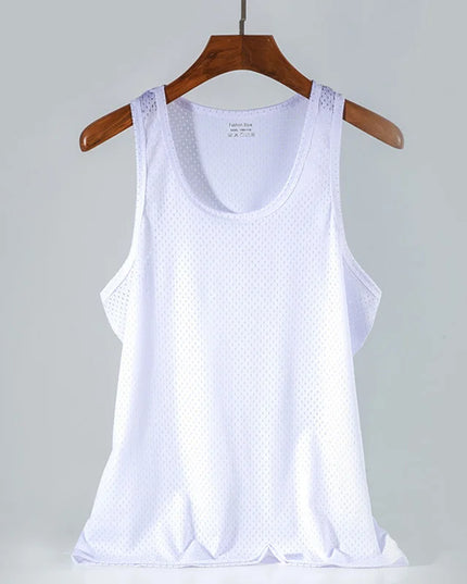 Men's Ice Silk Transparent Mesh Tank Top -  Various Colors