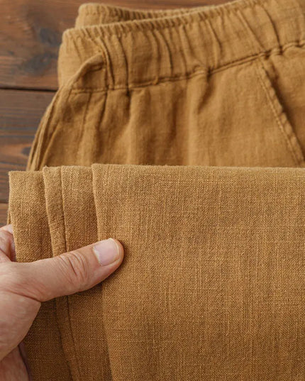 Men's Casual Lightweight Cotton Linen Wide Leg Pants