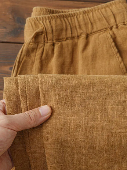 Men's Casual Lightweight Cotton Linen Wide Leg Pants
