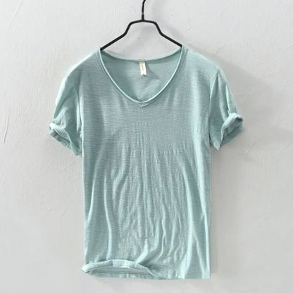 Men's Slim Fit V-Neck T-Shirt - 100% Cotton, Comfortable and Stylish