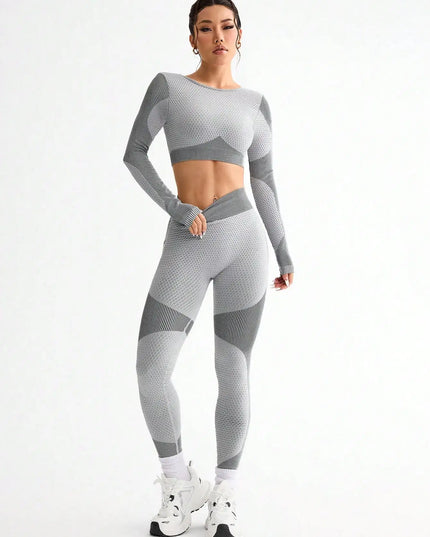 Women's 2-Piece Breathable Seamless Sports Vest and Leggings Set