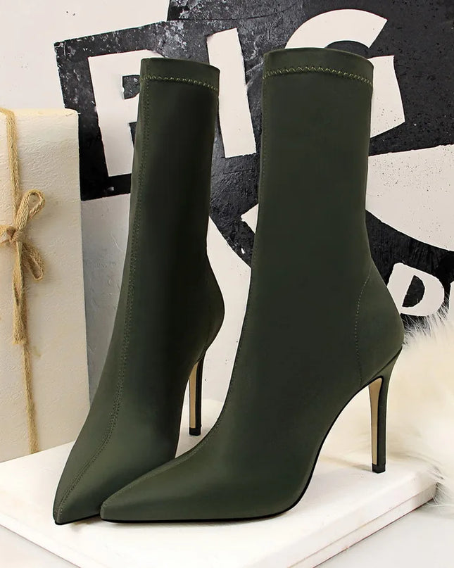 Knitted Stretch High Heel Boots for Women